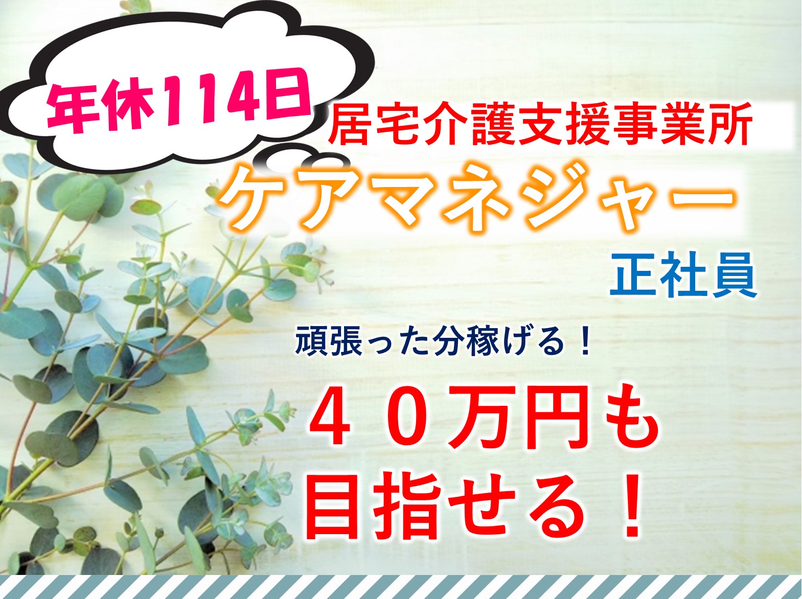 株式会社マウントバード マウントバード居宅介護の正社員 ケアマネージャー 居宅介護支援の求人情報イメージ1